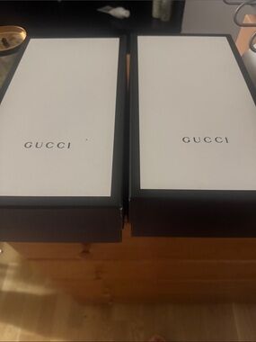 Gucci White & Black Branded Shoe Boxes Duo